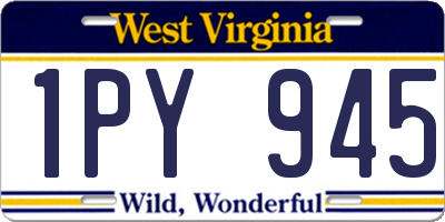 WV license plate 1PY945