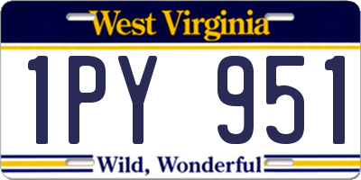 WV license plate 1PY951