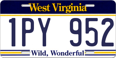 WV license plate 1PY952