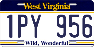 WV license plate 1PY956