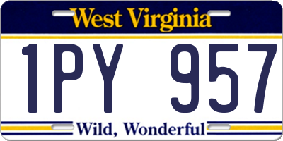 WV license plate 1PY957