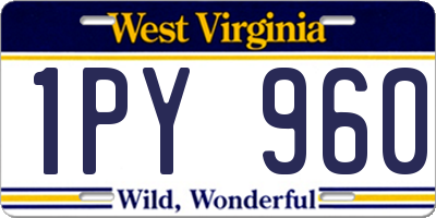 WV license plate 1PY960