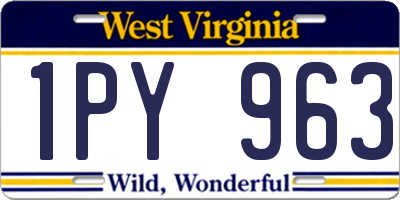 WV license plate 1PY963
