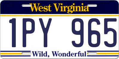 WV license plate 1PY965