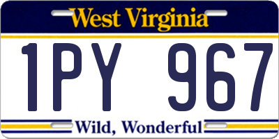 WV license plate 1PY967