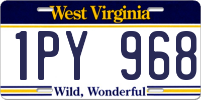 WV license plate 1PY968
