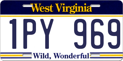 WV license plate 1PY969