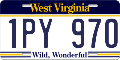 WV license plate 1PY970
