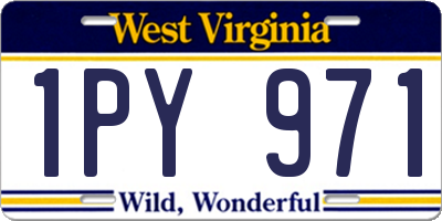 WV license plate 1PY971