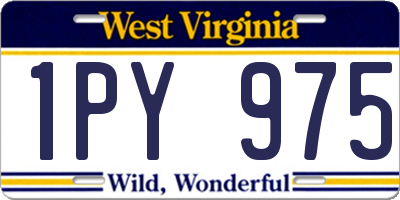 WV license plate 1PY975