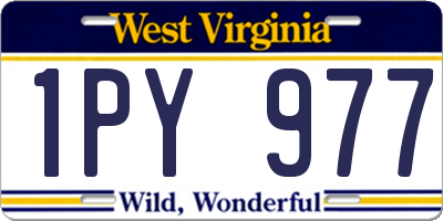 WV license plate 1PY977