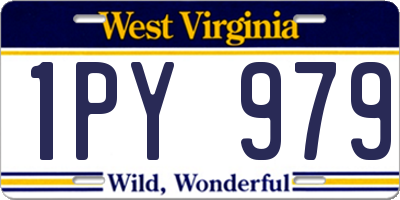 WV license plate 1PY979