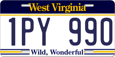 WV license plate 1PY990