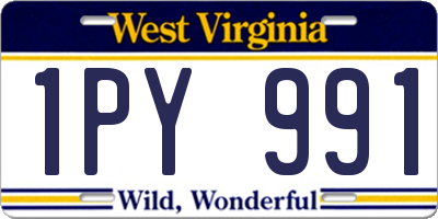 WV license plate 1PY991