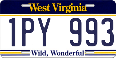 WV license plate 1PY993