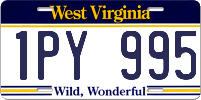 WV license plate 1PY995