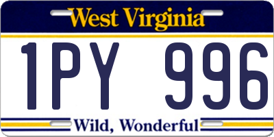 WV license plate 1PY996