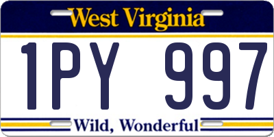 WV license plate 1PY997