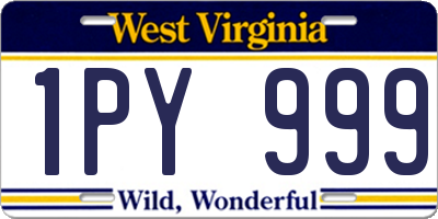 WV license plate 1PY999