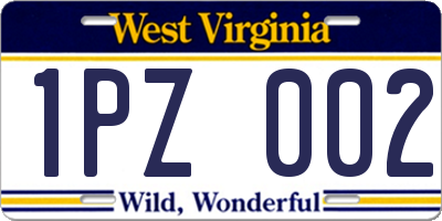 WV license plate 1PZ002