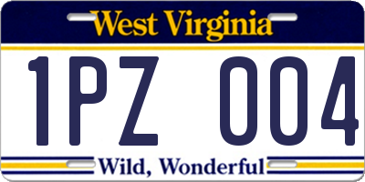 WV license plate 1PZ004