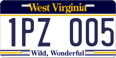 WV license plate 1PZ005