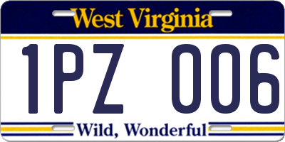 WV license plate 1PZ006