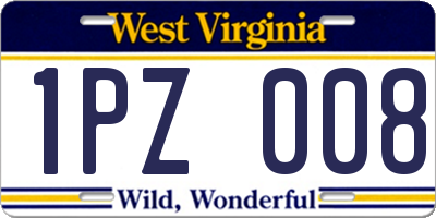 WV license plate 1PZ008