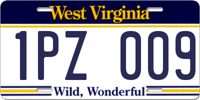 WV license plate 1PZ009