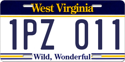 WV license plate 1PZ011
