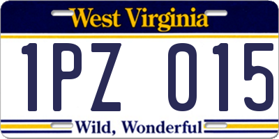 WV license plate 1PZ015