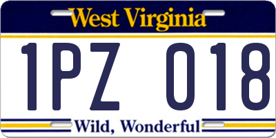 WV license plate 1PZ018