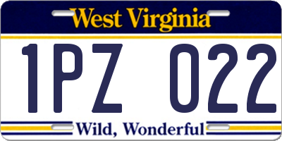 WV license plate 1PZ022