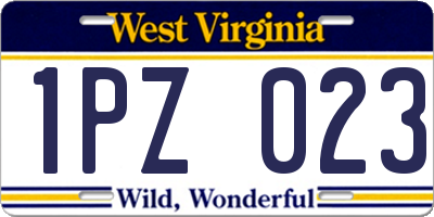 WV license plate 1PZ023
