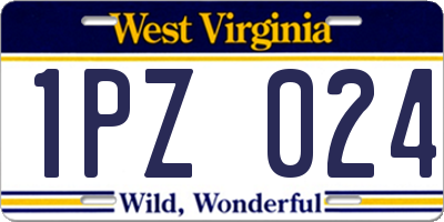 WV license plate 1PZ024