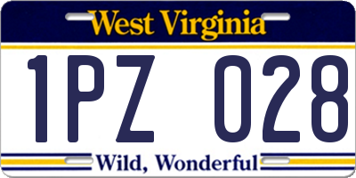 WV license plate 1PZ028