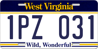 WV license plate 1PZ031