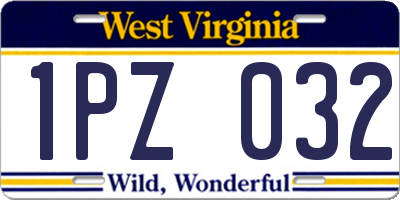WV license plate 1PZ032