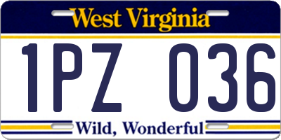 WV license plate 1PZ036