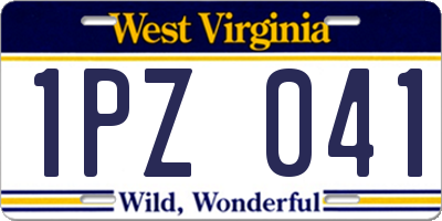 WV license plate 1PZ041
