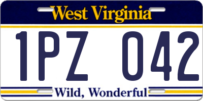 WV license plate 1PZ042