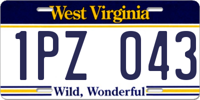WV license plate 1PZ043