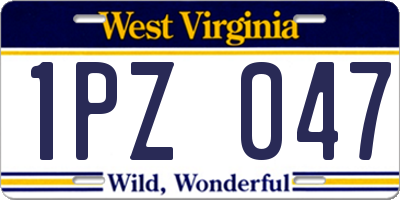 WV license plate 1PZ047