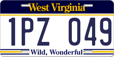 WV license plate 1PZ049