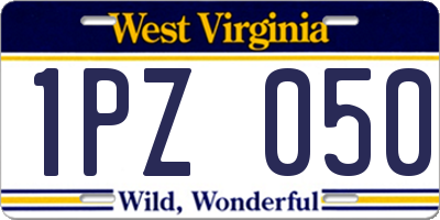 WV license plate 1PZ050