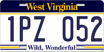 WV license plate 1PZ052