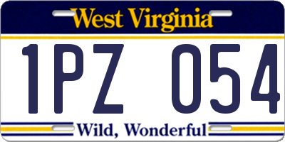 WV license plate 1PZ054