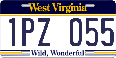 WV license plate 1PZ055