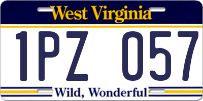 WV license plate 1PZ057