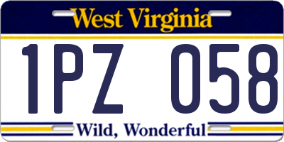 WV license plate 1PZ058